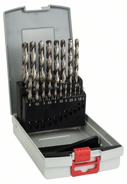 Bosch PRO Metal HSS-G-spiralborrsats, 19 delar
