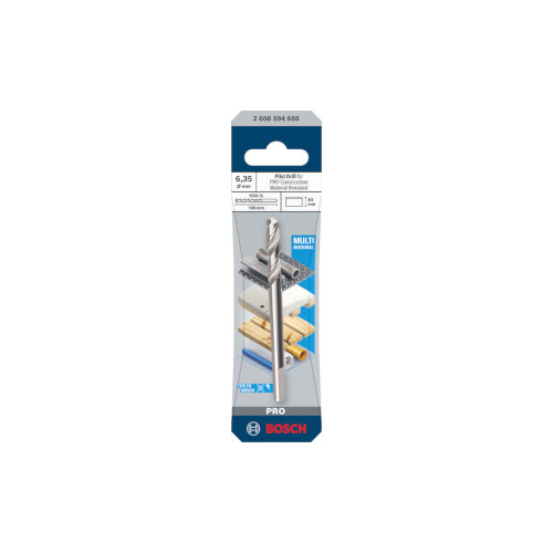 Bosch PRO Pilot Drill for PRO gängad hålsåg för byggmaterial, HSS-G, 6,35 x 60 x 100 mm