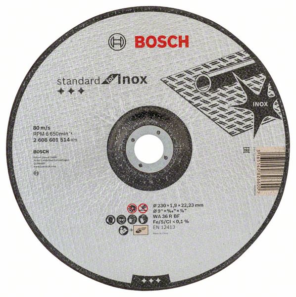 Bosch PRO Stainless Steel and Metal kapskiva, 230 x 1,9 x 22,23 mm, med nedsänkt nav