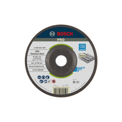 Bosch PRO Stainless Steel-navrondell, 150 x 6 x 22,23 mm