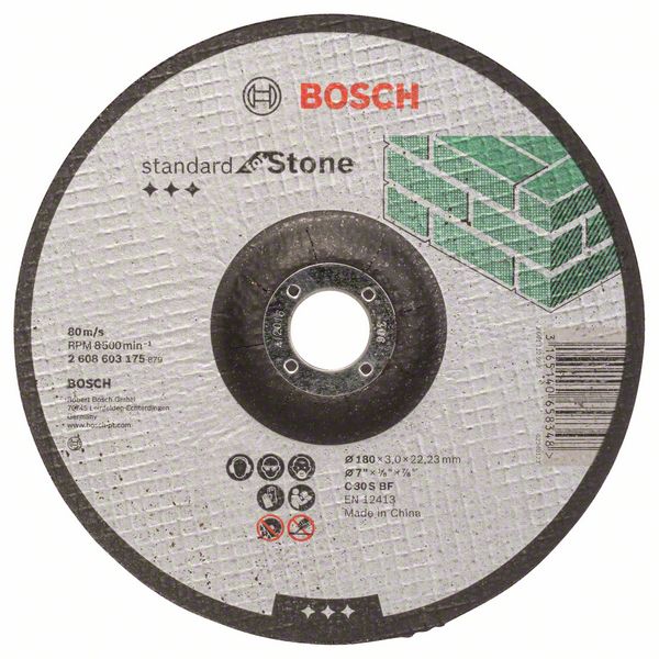 Bosch PRO Stone kapskiva, 180 x 3 x 22,23 mm, med nedsänkt nav