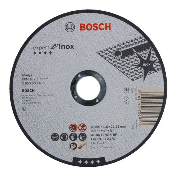 Bosch PRO Stainless Steel and Metal kapskiva, 150 x 1,6 x 22,23 mm, rak, oSa
