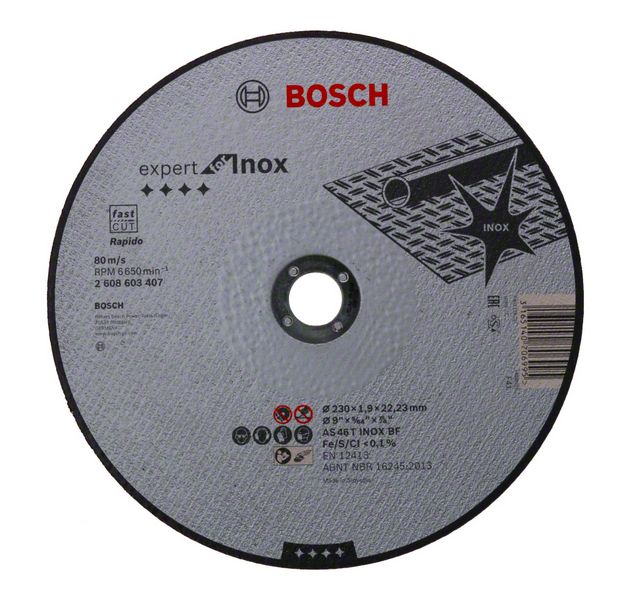 Bosch PRO Stainless Steel and Metal kapskiva, 230 x 1,9 x 22,23 mm, rak, oSa