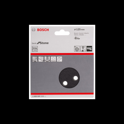 Bosch PRO F355-sliprondell, 125 mm, G80, 5 st