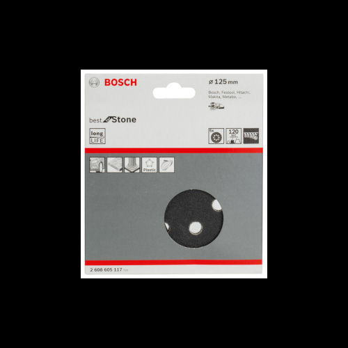 Bosch PRO F355-sliprondell, 125 mm, G120, 5 st