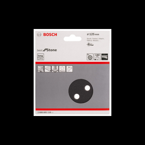 Bosch PRO F355-sliprondell, 125 mm, G180, 5 st