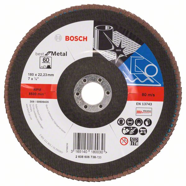 Bosch PRO X571 lamellslipskiva, rak, 180 mm, G60