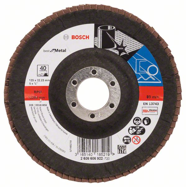 Bosch PRO X571 lamellslipskiva, vinklad, 125 mm, G40