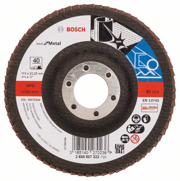 Bosch PRO X571 lamellslipskiva, rak, 115 mm, G40