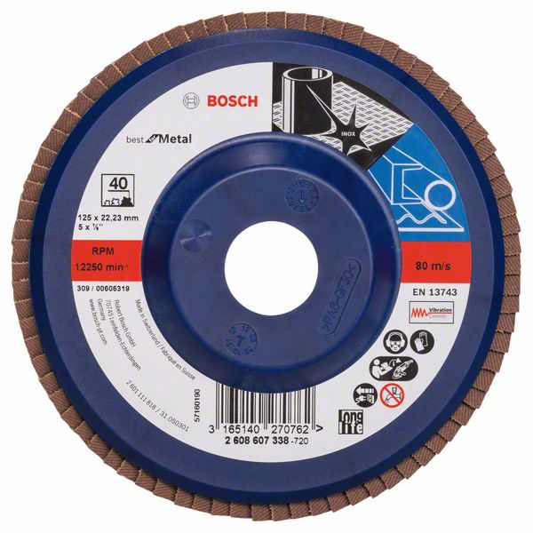 Bosch PRO X571 lamellslipskiva, rak, 115 mm, G60