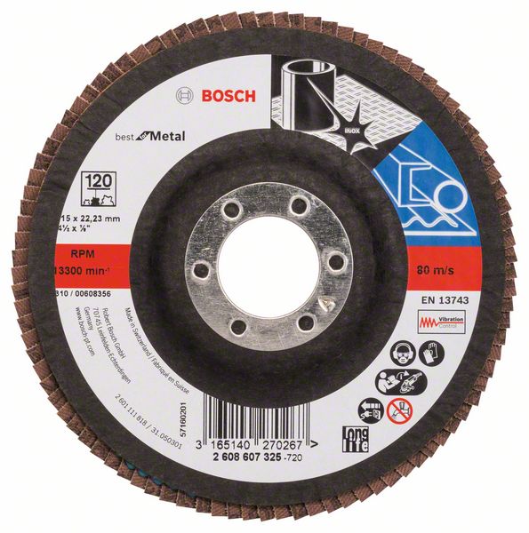 Bosch PRO X571 lamellslipskiva, rak, 115 mm, G120
