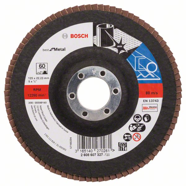 Bosch PRO X571 lamellslipskiva, rak, 125 mm, G60