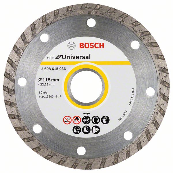 Bosch Multi Material turbodiamantkapskiva för olika material, 115 x 22,23 x 7 mm
