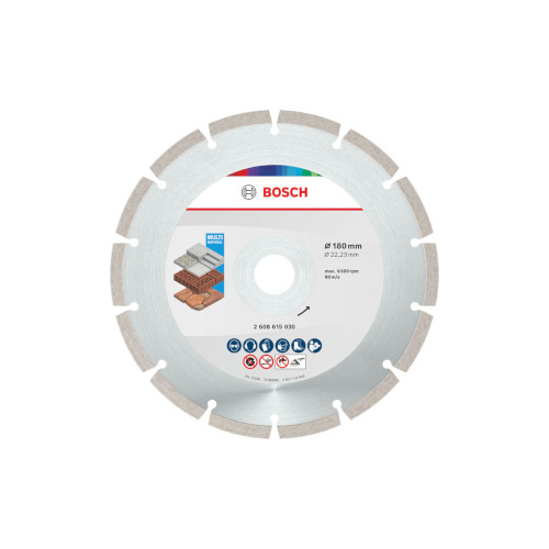 Bosch Multi Material diamantkapskiva, 180 x 22,23 x 7 mm, 10 styck