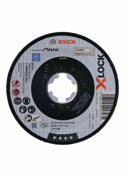 Bosch PRO Metal kapskiva, 115 x 2,5 x 22,23 mm, X-Lock, rak