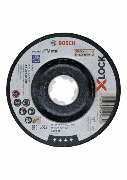 Bosch PRO Metal navrondell, 115 x 6 x 22,23 mm, X-Lock