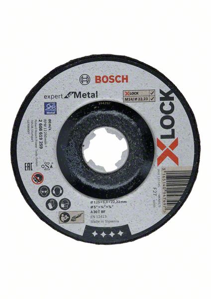 Bosch PRO Metal navrondell, 125 x 6 x 22,23 mm, X-Lock