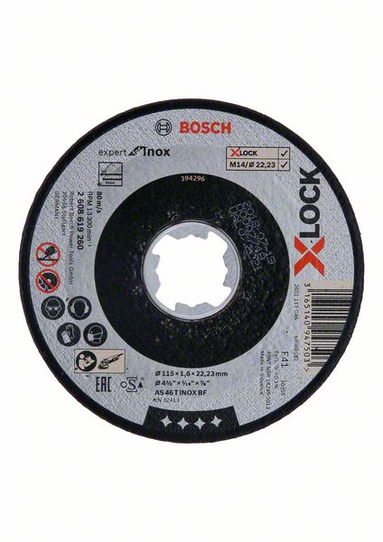 Bosch PRO Stainless Steel and Metal kapskiva, 115 x 1,6 x 22,23 mm, X-Lock, rak, oSa