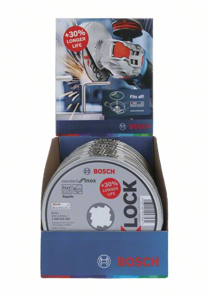 Bosch PRO Stainless Steel and Metal kapskiva, 115 x 1 x 22,23 mm, X-Lock, rak, 10 st