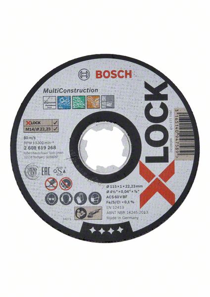 Bosch PRO Multi Material X-Lock-kapskiva, 115 x 1 x 22,23 mm
