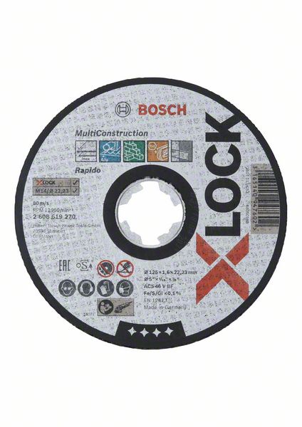 Bosch PRO Multi Material X-Lock-kapskiva, 125 x 1,6 x 22,23 mm