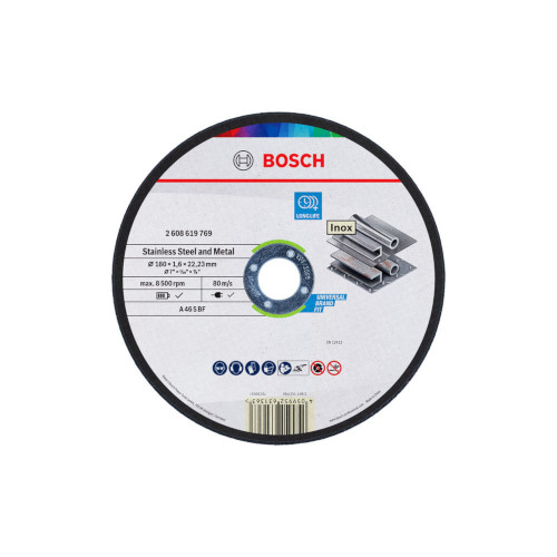 Bosch Stainless Steel och Metal kapskiva, 180 x 1,6 x 22,23 mm