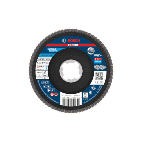 Bosch EXPERT X782 lamellslipskiva, vinklad, 115 mm, G120, X-Lock