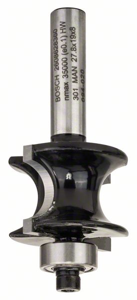 Bosch PRO Frässtål halvstavfräs med styrlager, R 6, skaft 8 mm