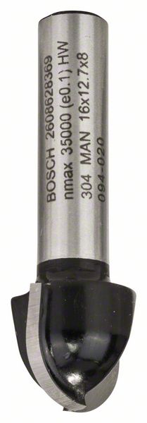Bosch PRO Frässtål hålkälsfräs, R 8, skaft 8 mm