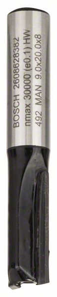 Bosch PRO Frässtål notfräs, tvåskärs, Ø 9 × L 19,6, skaft 8 mm