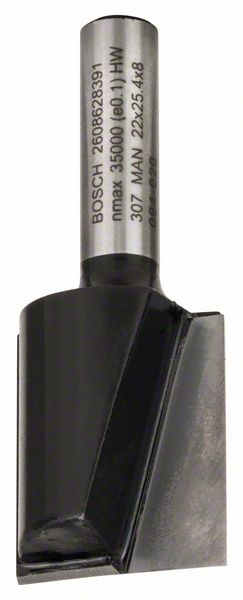 Bosch PRO Frässtål notfräs, tvåskärs, Ø 22 × L 24,6, skaft 8 mm