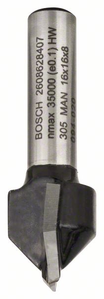 Bosch PRO Frässtål V-spårsfräs, 90° × Ø 16, skaft 8 mm