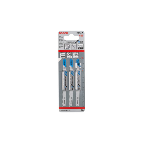 Bosch PRO Metal thick and thin T123XF-sticksågblad, 100 mm, 3 delar