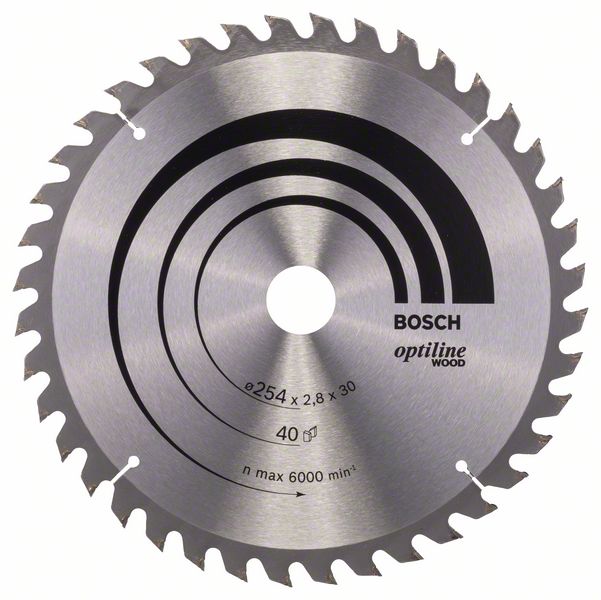 Bosch PRO Wood-cirkelsågklinga, 254 x 2,8 x 30 mm, T40