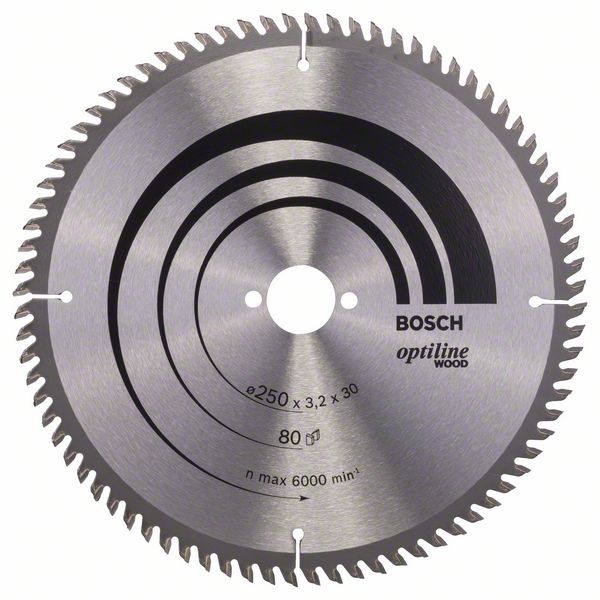 Bosch PRO Wood-cirkelsågklinga, 250 x 3,2 x 30 mm, T80