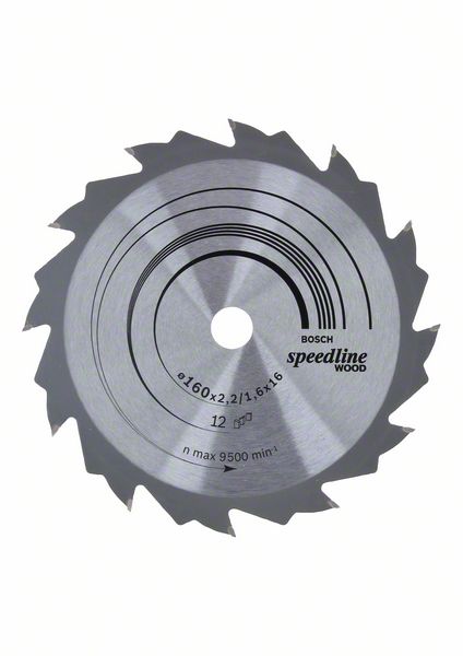 Bosch PRO Wood-cirkelsågklinga, 160 x 2,2 x 16 mm, T12