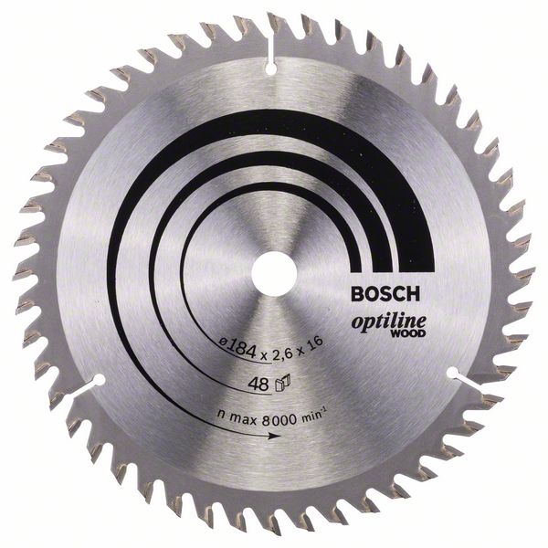 Bosch PRO Wood-cirkelsågklinga, 184 x 2,6 x 16 mm, T48