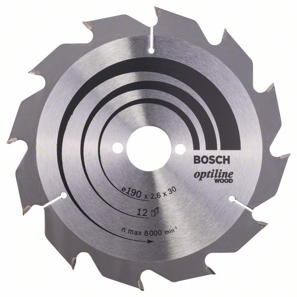 Bosch PRO Wood-cirkelsågklinga, 190 x 2,6 x 30 mm, T12