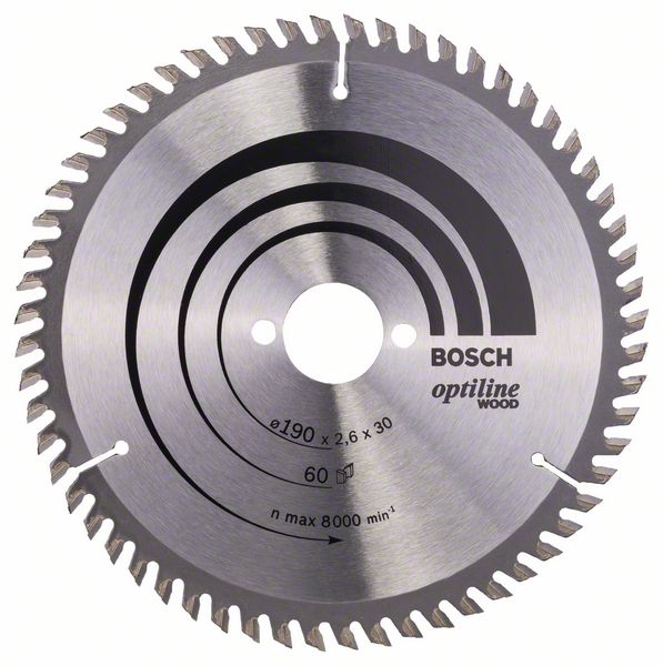 Bosch PRO Wood-cirkelsågklinga, 190 x 2,6 x 30 mm, T60