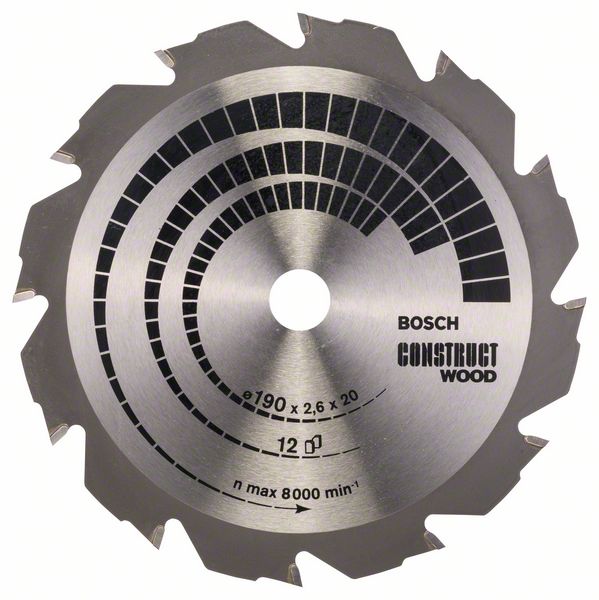 Bosch PRO Construct Wood-cirkelsågklinga, 190 x 2,6 x 20 mm