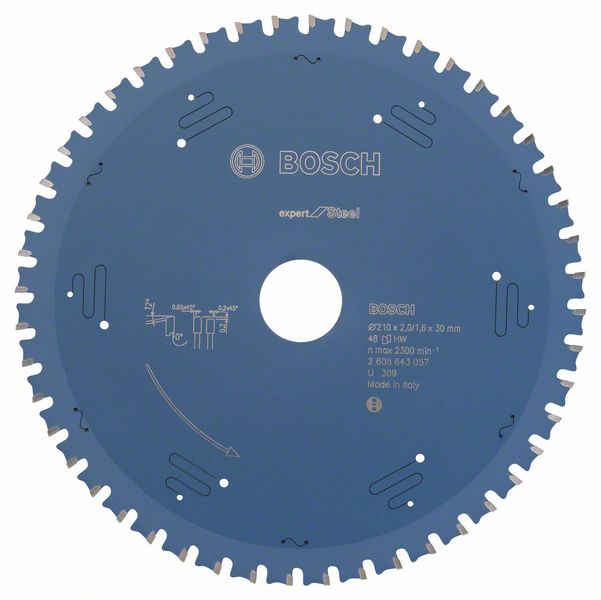 Bosch EXPERT Steel-cirkelsågklinga, 210 x 2/1,6 x 30 mm, T48