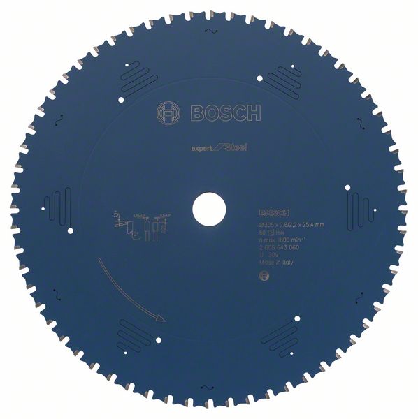 Bosch EXPERT Steel-cirkelsågklinga, 305 x 2,6/2,2 x 25,4 mm, T60