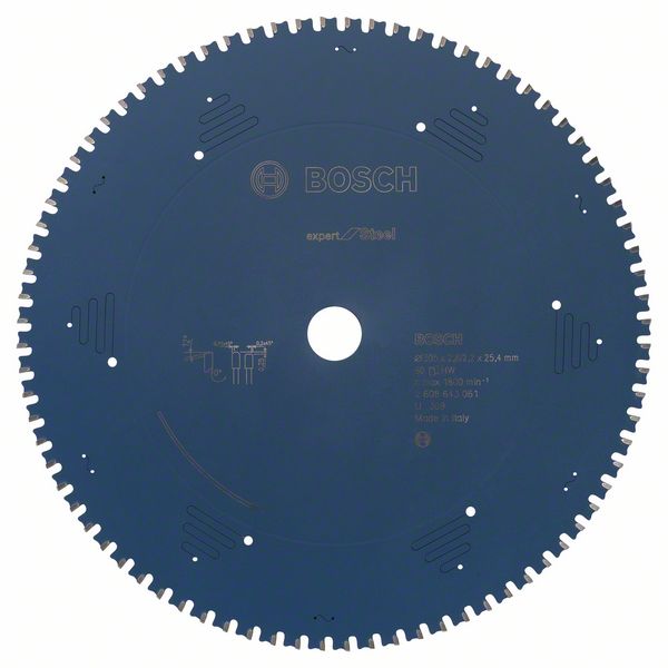 Bosch EXPERT Steel-cirkelsågklinga, 305 x 2,6/2,2 x 25,4 mm, T80