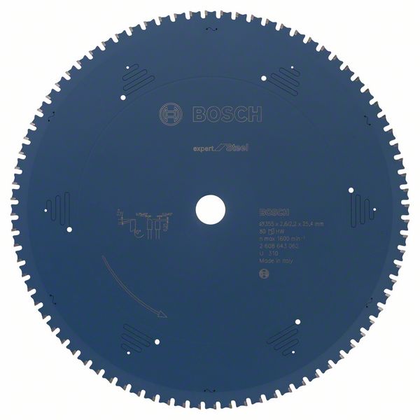 Bosch EXPERT Steel-cirkelsågklinga, 355 x 2,6/2,2 x 25,4 mm, T80