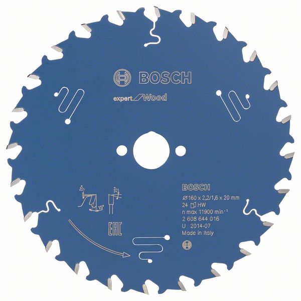 Bosch EXPERT Wood-cirkelsågklinga, 160 x 2,2/1,6 x 20 mm, T24