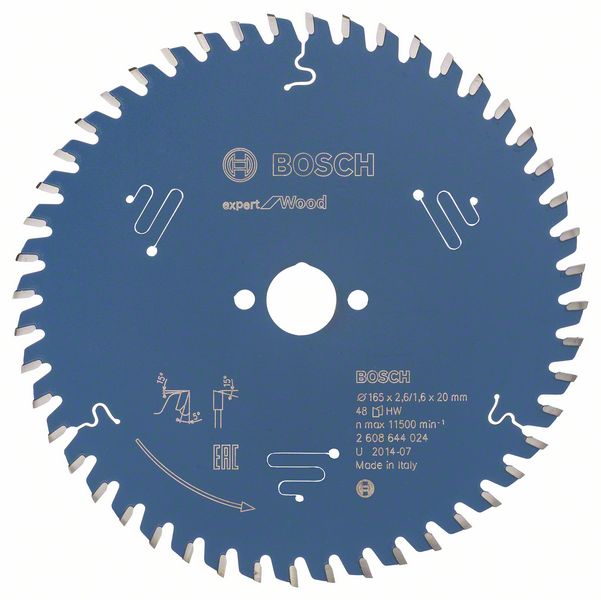 Bosch EXPERT Wood-cirkelsågklinga, 165 x 2,6/1,6 x 20 mm, T48