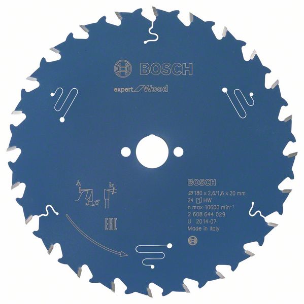 Bosch EXPERT Wood-cirkelsågklinga, 180 x 2,6/1,6 x 20 mm, T24