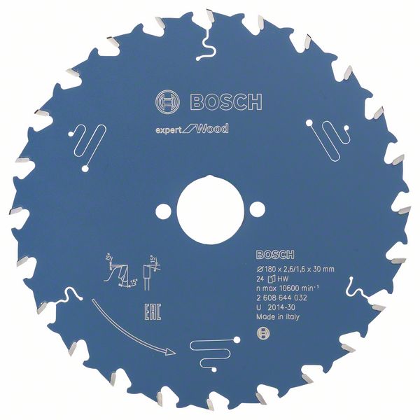 Bosch EXPERT Wood-cirkelsågklinga, 180 x 2,6/1,6 x 30 mm, T24