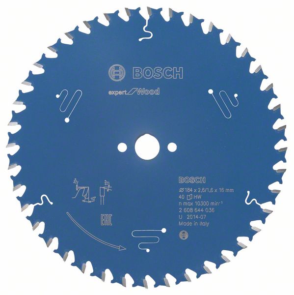 EXPERT Wood-cirkelsågklinga Bosch Expert 40 ø184 mm 16/2,6 mm