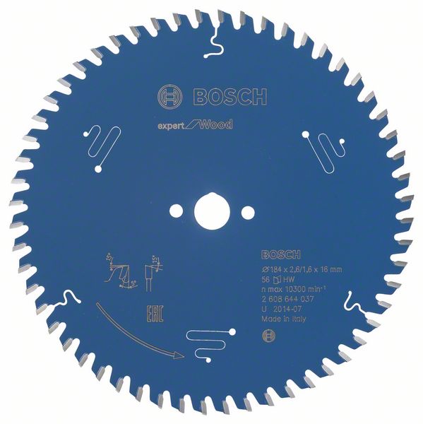 Bosch EXPERT Wood-cirkelsågklinga, 184 x 2,6/1,6 x 16 mm, T56